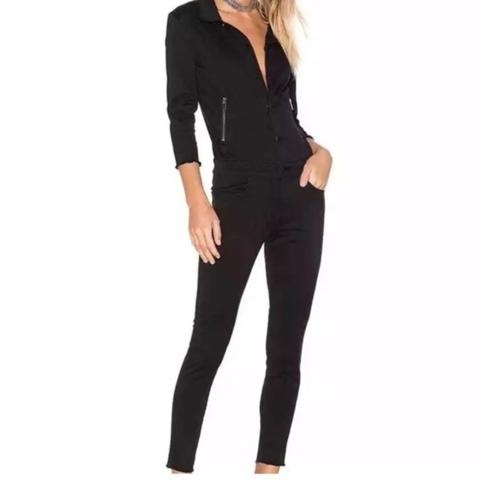 DL 1961 x Jessica Alba No. 7 Jumpsuit in Scorpion Black